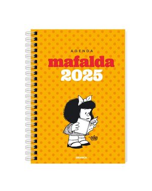 AGENDA 2025 MAFALDA SEMANA VISTA ESPIRAL AMARILLA